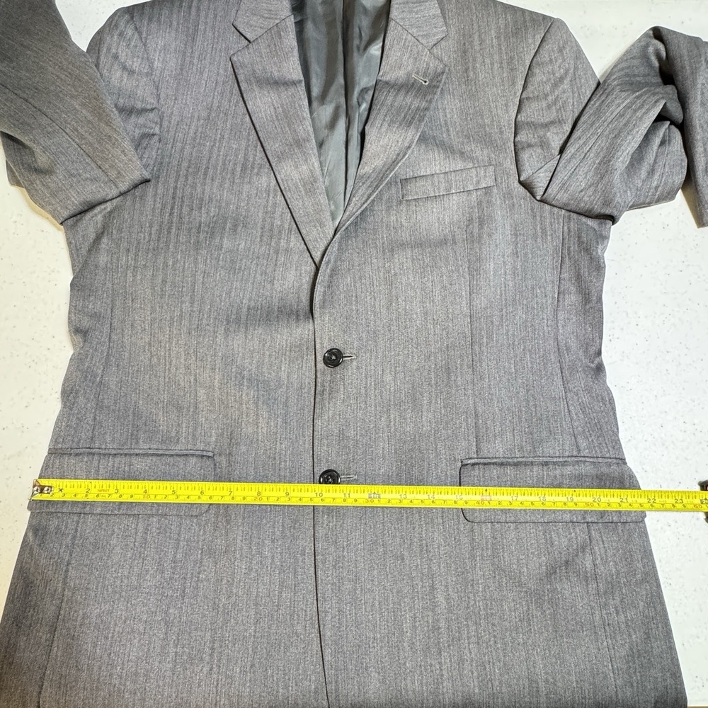 Jos. A. Bank Blazer Mens 42L Grey Wool Herringbone Tailored Signature Collection - Picture 5 of 8